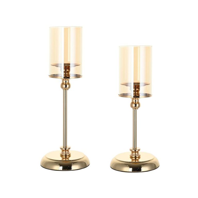 Set 2 Candelabros Decorativo Dorado