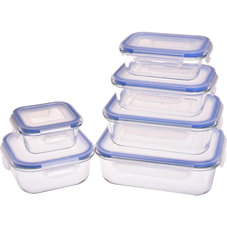 Set de 6 Tapers De Vidrio Rectangulares Con Tapa