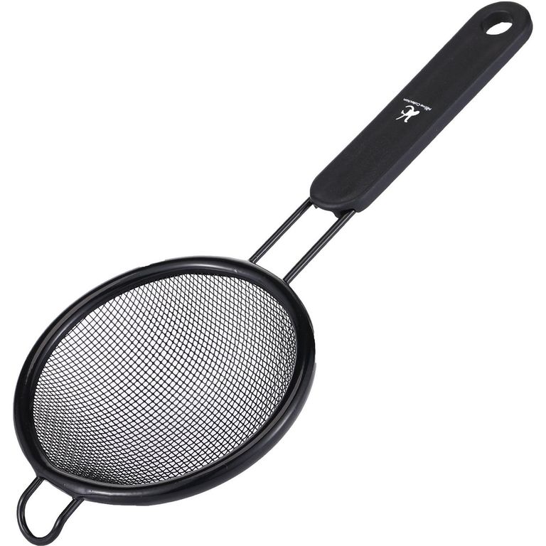 Colador Plástico Con Mango 8cm Negro