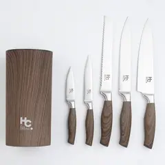 JUST HOME COLLECTION - Set x6 Cuchillos y Base
