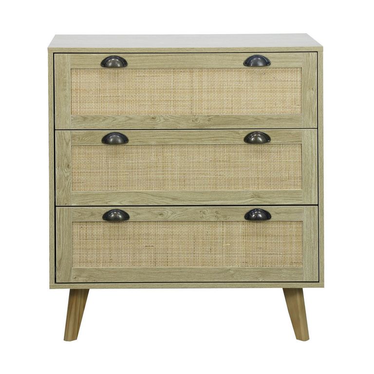 Cómoda Rattan 3 cajones 80X40X90