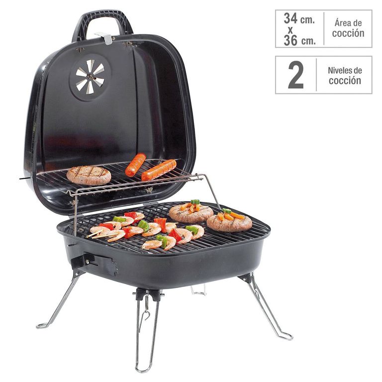 Parrilla a Carbón Portátil 63x40x36cm