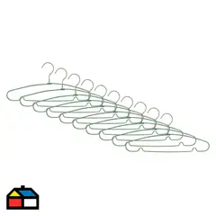 JUST HOME COLLECTION - Set x10 Colgador de Ropa de Metal Ovalado Menta
