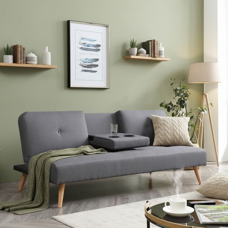 Sofá Cama 3 Cuerpos C/ Posavasos Hobbs Gris