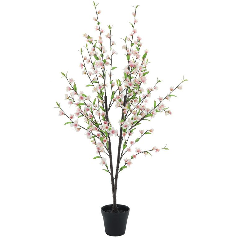 Planta Artificial Flor Durazno Verde 129cm