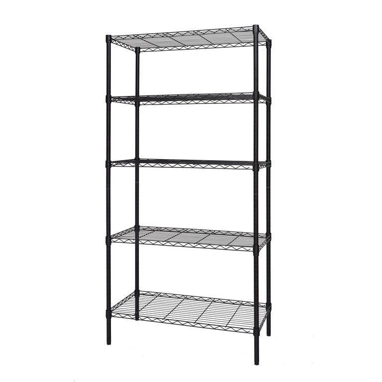 Estante de Metal 5 Niveles 90X35X180cm Negro 50 kg