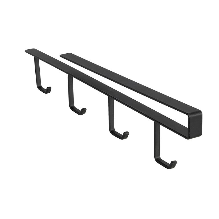 Colgador Armario Tazas 4 Ganchos Negro