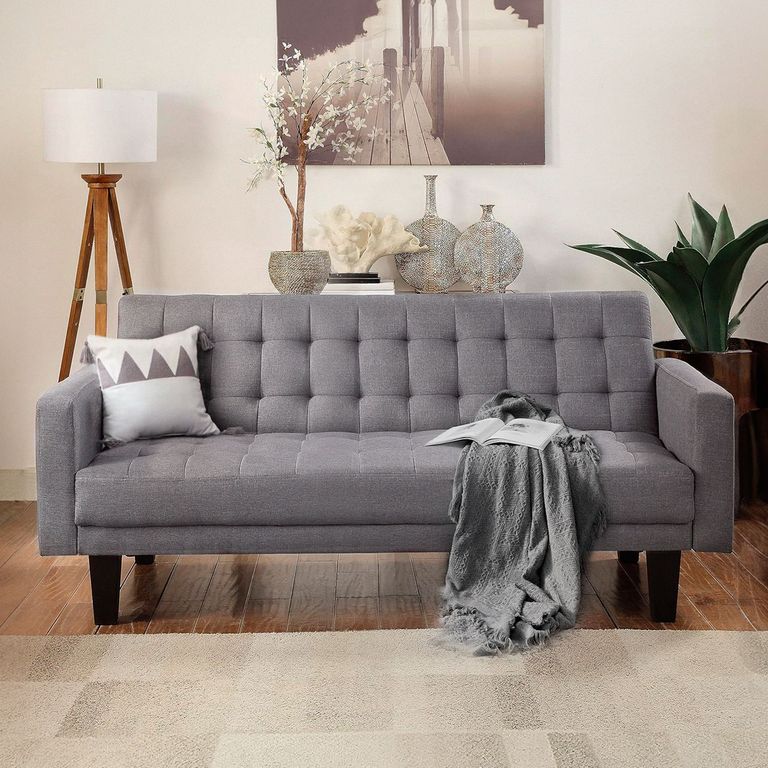 Sofá Cama Futón 3 Cuerpos Roma Gris