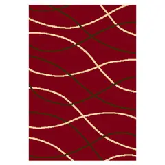 JUST HOME COLLECTION - Camino Bcf Rayas Rojas 50x90