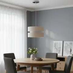 JUST HOME COLLECTION - Lámpara Colgante de Techo 1 Luz Tela Beige