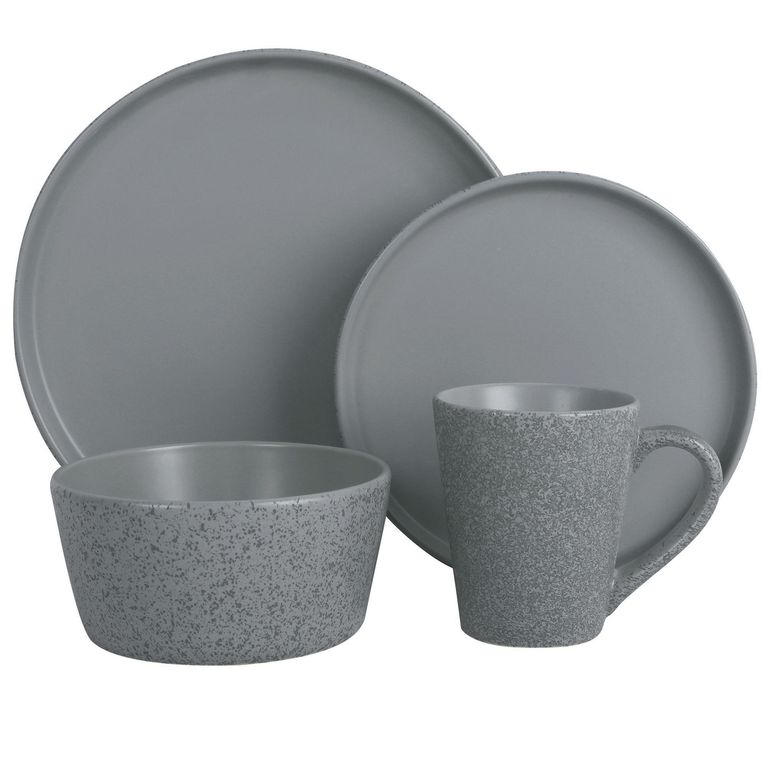 Juego de vajillas Cerámica Gris 16 Piezas