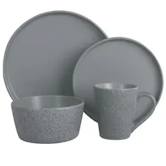 JUST HOME COLLECTION - Juego de vajillas Cerámica Gris 16 Piezas