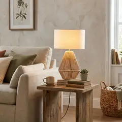 JUST HOME COLLECTION - Lámpara de Mesa Mosa Natural E27