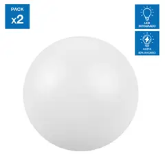 CASA BONITA - Plafón LED Integrado Circular Luz Fría Pack x2