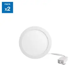 DAIRU - Pack 2 Panel LED Sobrepuesto Circular Luz Fría 24W