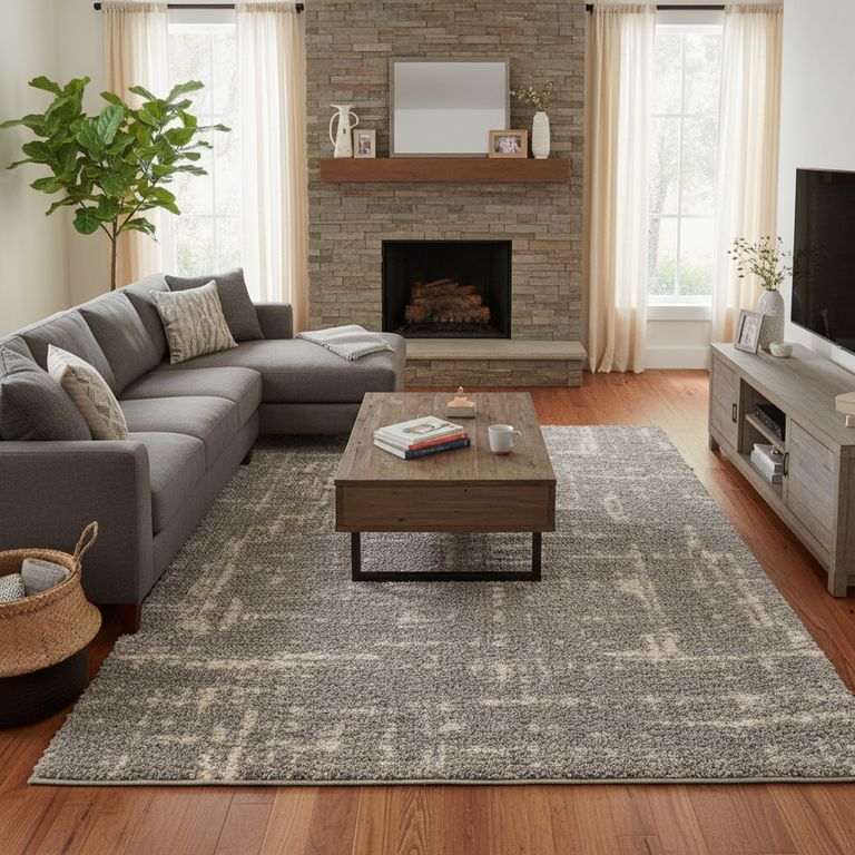 Alfombra Rectangular Gris Gipsy Grille