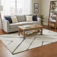 JUST HOME COLLECTION - Alfombra Rectangular Blanco/Gris Fara Tri 160x230cm