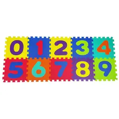 JUST HOME COLLECTION - Piso De Goma Diseño Eva Números 30x30 cm 10Pzs