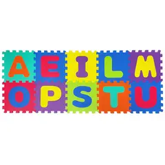 JUST HOME COLLECTION - Piso De Goma Diseño Eva Letras 30x30 cm 10Pzs