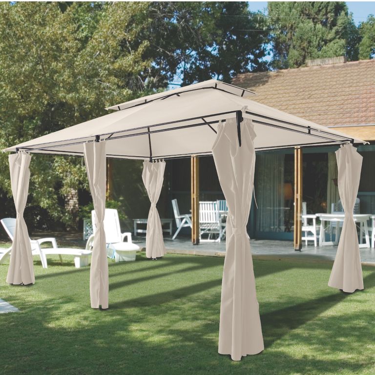 Pérgola de Metal Beige 3x4m