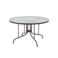 JUST HOME COLLECTION - Mesa de Terraza Redonda con Vidrio Café 120X120 CM