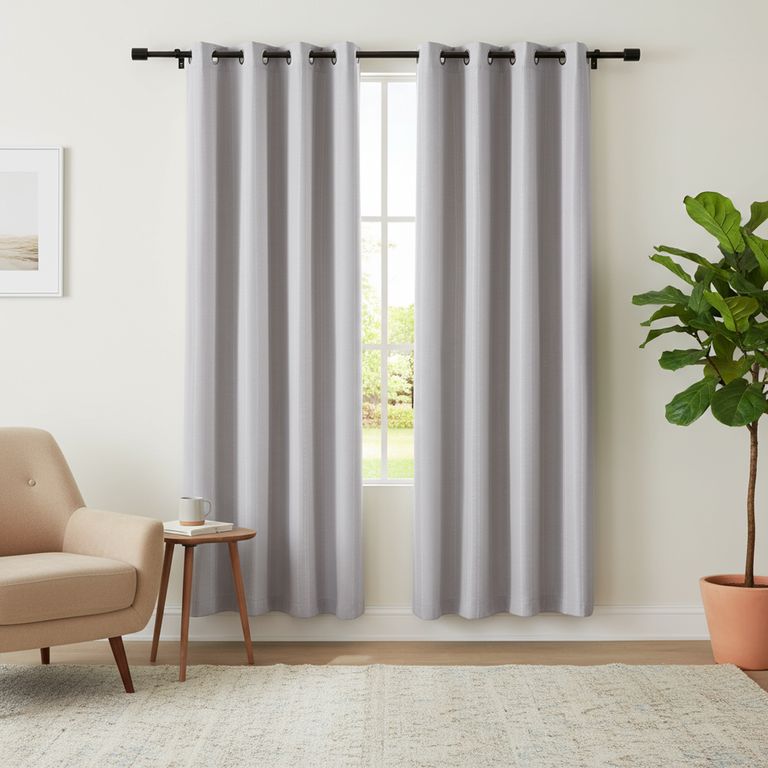 Cortina de Tela Pespunte 140x220cm Crudo
