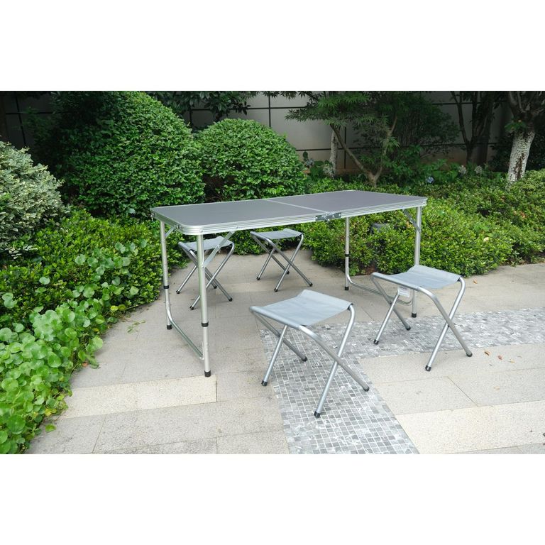 Set Mesa Plegable Camping 4 Sillas