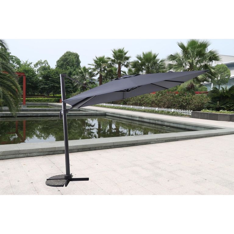 Sombrilla para Terraza de Aluminio/Poliéster Gris Estilo - No incluye base
