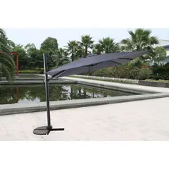 JUST HOME COLLECTION - Sombrilla Para Terraza De Aluminio/Poliéster Gris Estilo Ejecutivo Urbano