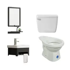 undefined - Tanque Inodoro Acuacer Ecoline Blanco + Taza Acuacer Laguna Blanco + Combo Hubby Vanitorio + Espejo Sensi Dacqua