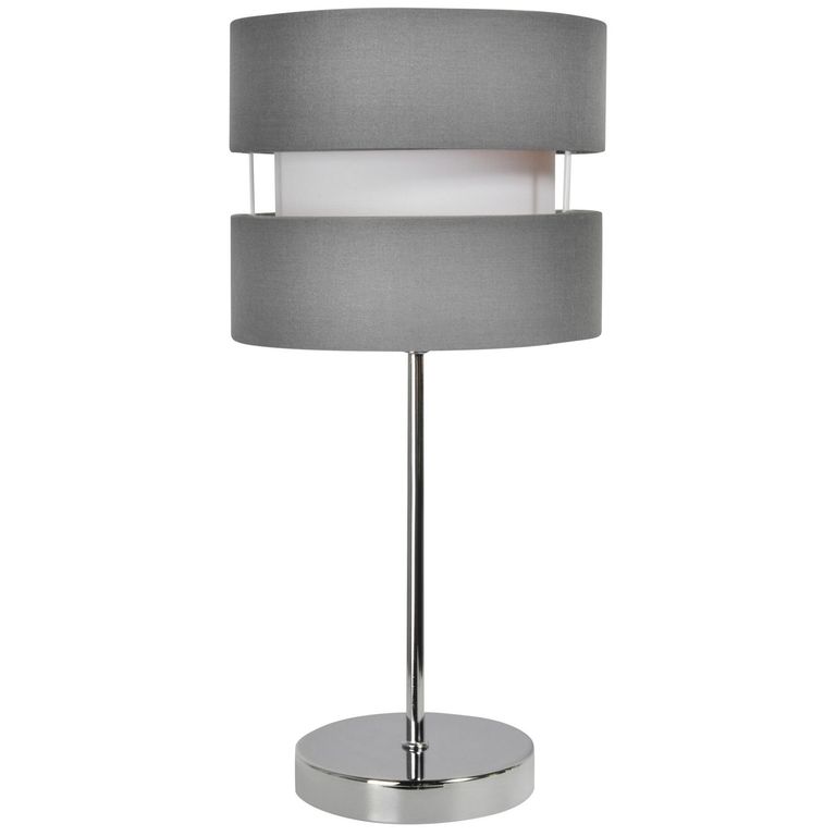 Lámpara de Mesa Tela 1L E27 Gris
