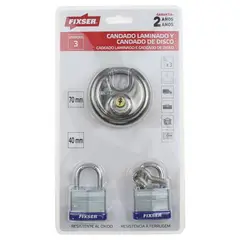 FIXSER - Candado Laminado de Acero Inoxidable y Candado de Disco
