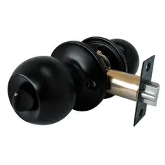 FIXSER - Pack de 2 Cerraduras Pomo + tope Negro