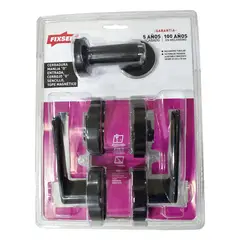 FIXSER - Pack de 2 Cerraduras Manija principal + cerrojo + tope negro