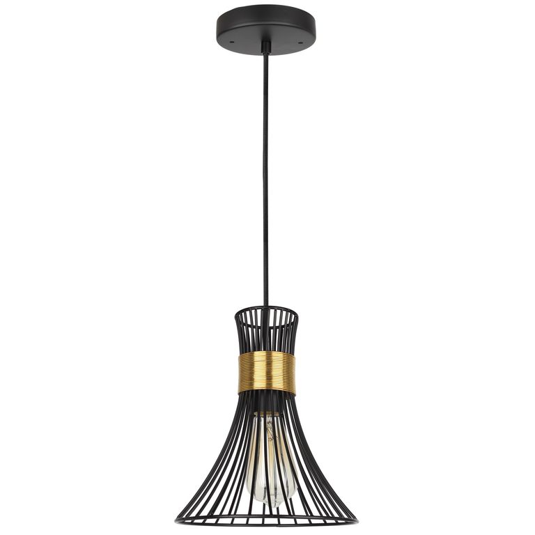 Lámpara Colgante de Techo 1 Luz Cage Negra