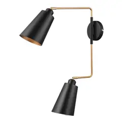 JUST HOME COLLECTION - Braquete de Pared Exterior Duo Light 2L E27 Negro