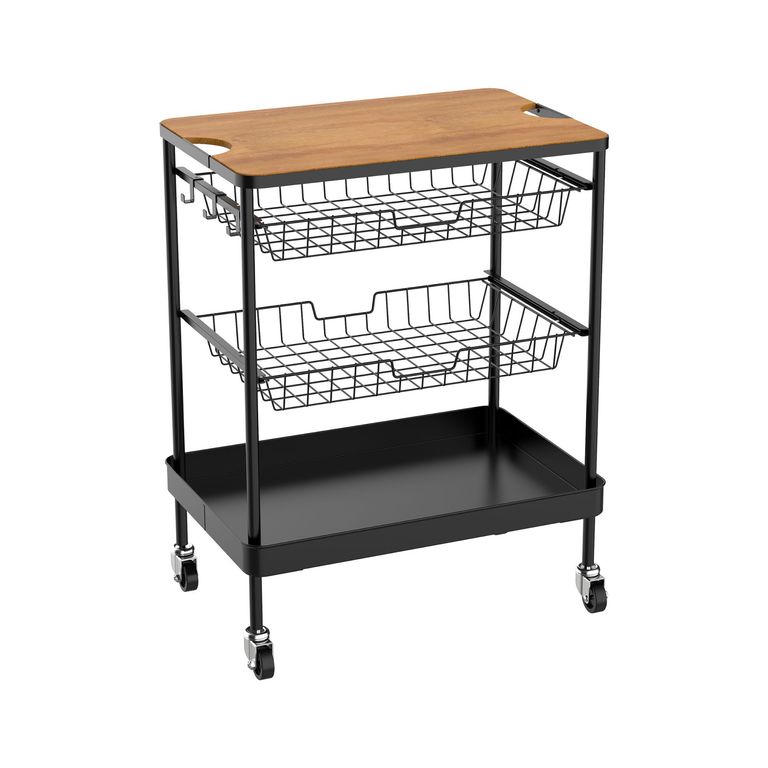 Carrito Organizador Multiuso 3 Niveles Negro
