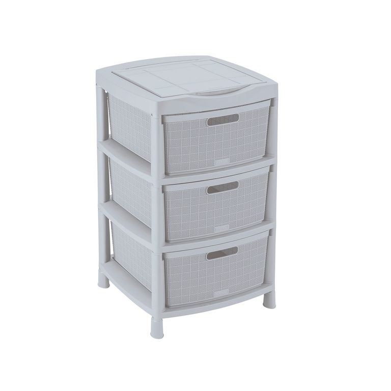 Cajonero con ruedas Plástico Rimax 3 Niveles Gris
