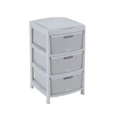 RIMAX - Cajonero con ruedas Plástico 3 Niveles Gris