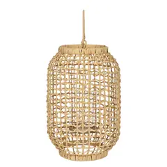 JUST HOME COLLECTION - Portavela Rattan Fibra/Metal 39cm