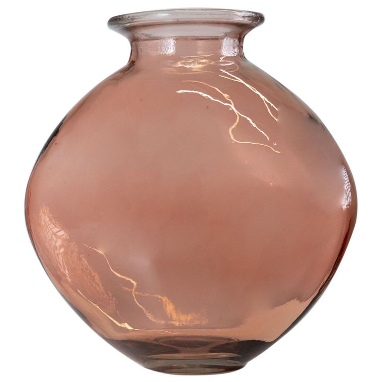 Jarrón Decorativo Neón de Vidrio Reciclado 26cm Rosado