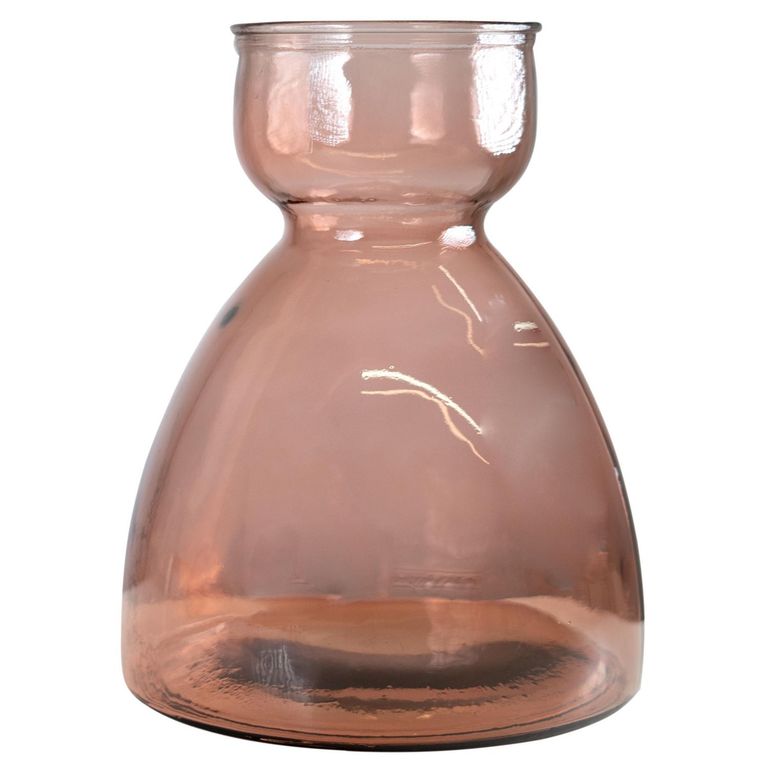 Jarrón Decorativo Sena de Vidrio Reciclado 34cm Rosado