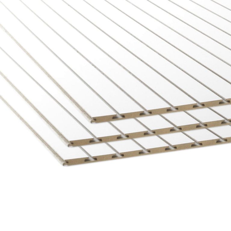 Tablero MDF Ranurado Blanco 18mm 4x8