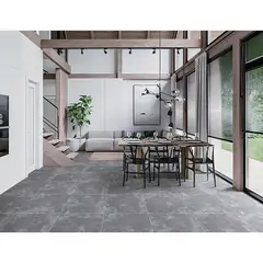 HOLZTEK - Gres Porcelánico Rústico Gris Oscuro 60x60 1.44 m2