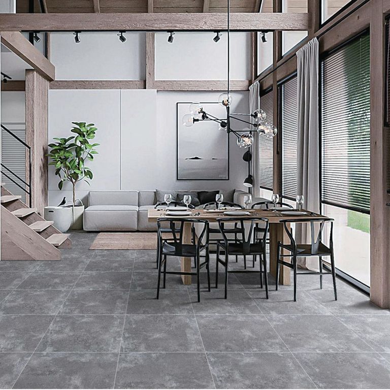 Gres Porcelánico Rústico Gris Oscuro 60x60 1.44 m2
