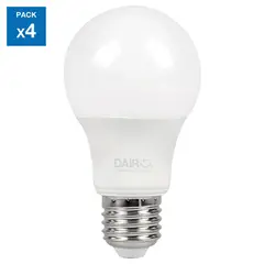 DAIRU - Pack x4 Focos LED A60 E27 12W Luz Cálida