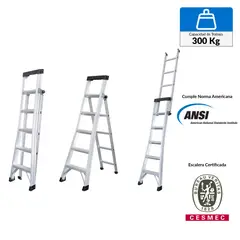 UBERMANN - Escalera Articulada de Aluminio 9 pasos
