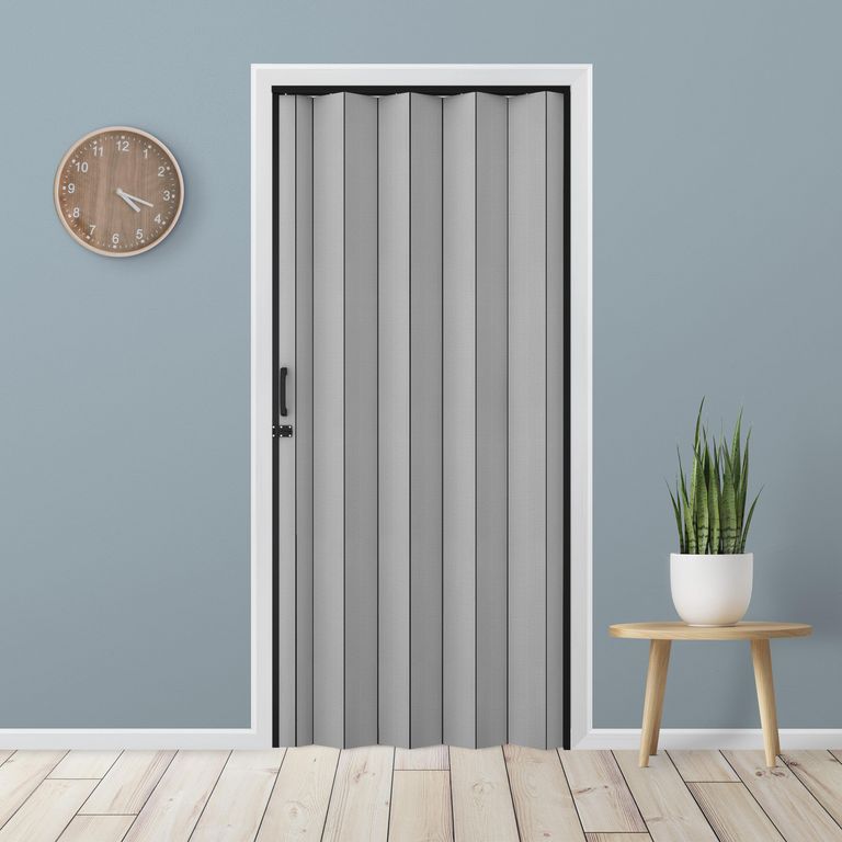 Puerta Plegable PVC Mila 90X200 cm Lino Gris