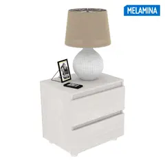 JUST HOME COLLECTION - Velador 2 Cajones Melamina Bur
