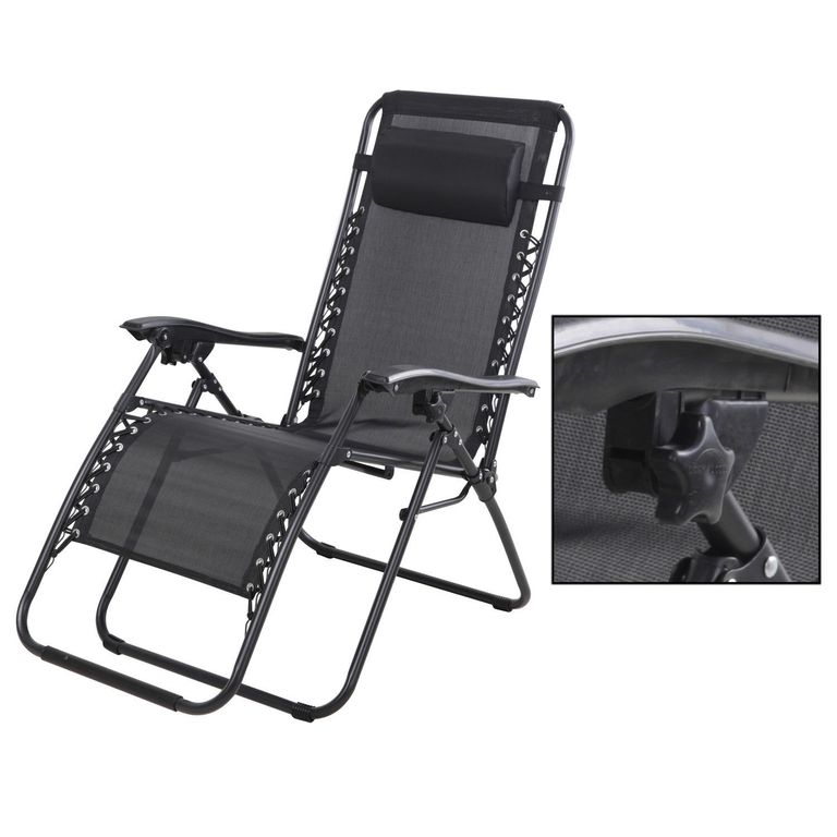 Silla/Reposera Cero Gravedad Negra